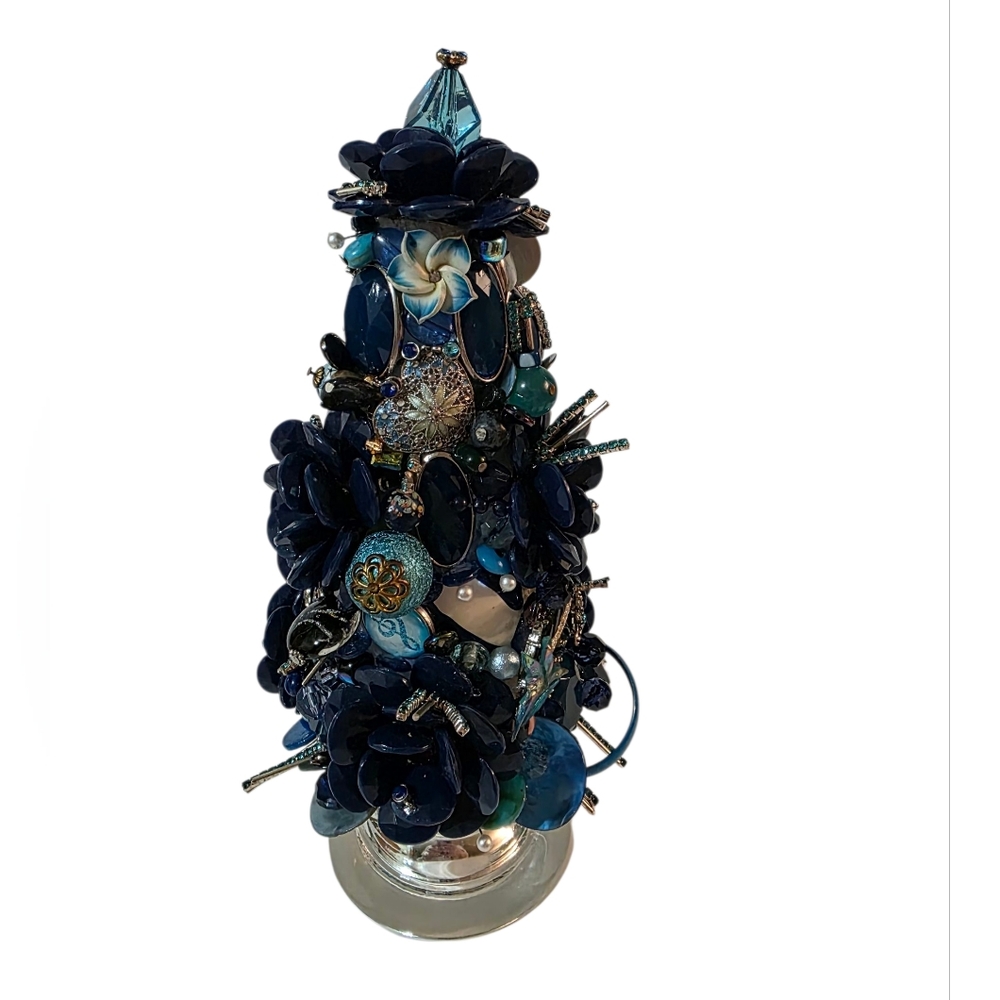 Hand Crafted Upcycled Gem Tree Figurine
